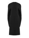 Alberta Ferretti Stretch Cady Cape Dress In Black