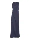 Alberta Ferretti Maxi Dress With Exquisite Cut-out Details In Blue