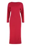 Alberta Ferretti Alberta Ferreti Midi Dress In Stretch Cady In Red