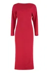 Alberta Ferretti Alberta Ferreti Midi Dress In Stretch Cady In Red