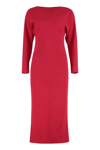ALBERTA FERRETTI MIDI DRESS IN STRETCH CADY