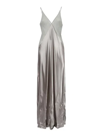 Alberta Ferretti Midi Dress In Metallic