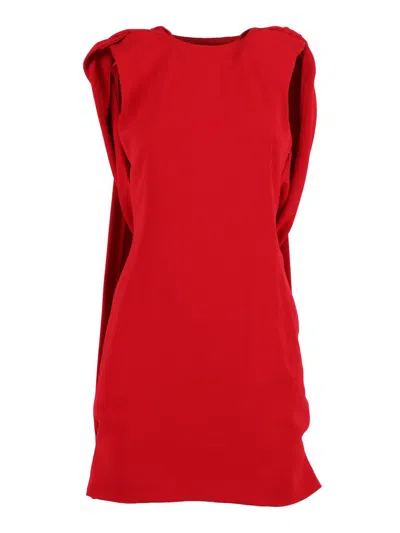 Alberta Ferretti Draped Mini Dress In Red