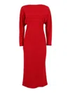 Alberta Ferretti Form-fitting White Dress With Minimalist Design In Red