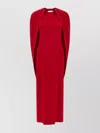 Alberta Ferretti Women Red Long Dress With Hooded Sleeves And Cut Out On The Back In Fabric Woman In Red