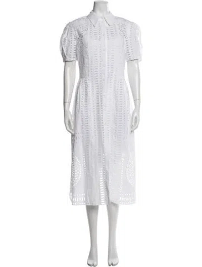 Pre-owned Alberta Ferretti Midi Length Dress In White
