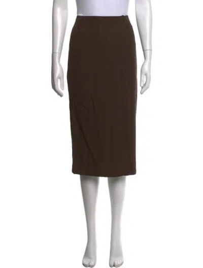 Pre-owned Alberta Ferretti Midi Length Skirt In Brown/green