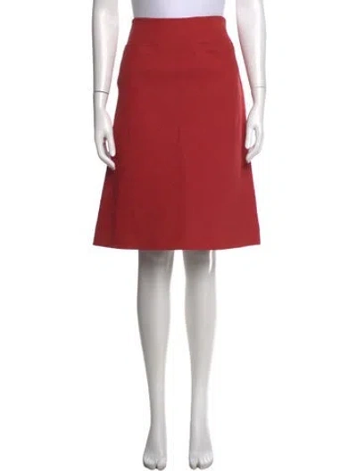 Pre-owned Alberta Ferretti Midi Length Skirt In Red