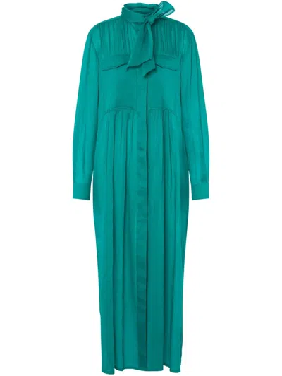 Alberta Ferretti Midi Shirt Dress In Green
