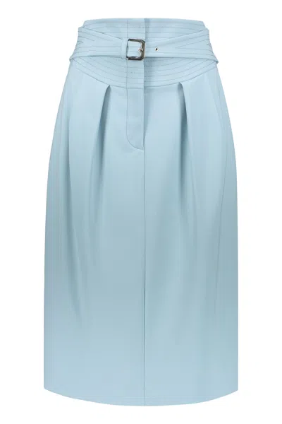 Alberta Ferretti High-waisted Belted Skirt In Blue