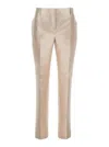Alberta Ferretti 'mikado' White Pants With Pences On The Front