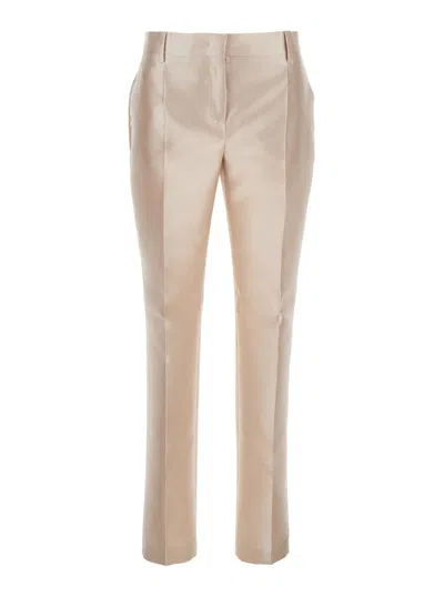 Alberta Ferretti Mikado Satin Trousers In Neutrals