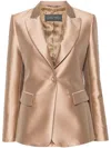 Alberta Ferretti Tailored Satin Single Breast Jacket In Beige