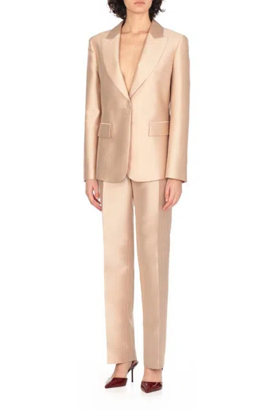 Alberta Ferretti Mikado Cocktail Satin Jacket In Ivory
