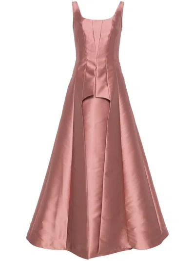 Alberta Ferretti Mikado Dress Set In 粉色