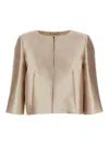 Alberta Ferretti Satin Jacket In Beis