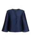 Alberta Ferretti Mikado Jacket In Blue