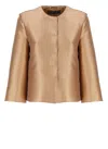 Alberta Ferretti Short Profile Casual Jacket In Golden