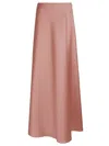 Alberta Ferretti Long Flared High Waist Skirt In Rosa