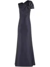 Alberta Ferretti Mikado Maxi Dress In Blue
