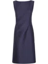Alberta Ferretti Bow Low-back Sleeveless Dress In Blue