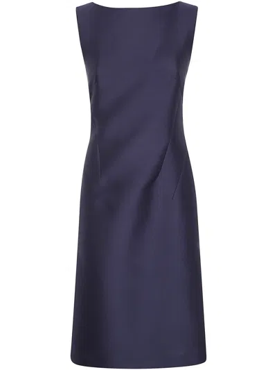 Alberta Ferretti Silk-satin Dress In Blue