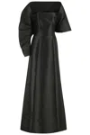 Alberta Ferretti Strapless Gown With Asymmetric Bolero In Nero