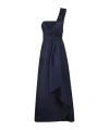 Alberta Ferretti Mikado Long Dress In Black
