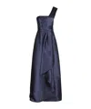 Alberta Ferretti Mikado Long Dress In Black