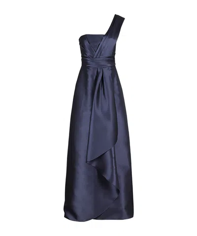ALBERTA FERRETTI MIKADO ONE-SHOULDER MIDI DRESS