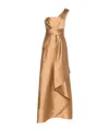 Alberta Ferretti Mikado One-shoulder Midi Dress In Nude
