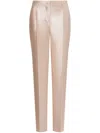 Alberta Ferretti 'mikado' White Pants With Pences On The Front In Neutrals