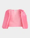 Alberta Ferretti Mikado Silk Bubble Bolero Jacket In Pink
