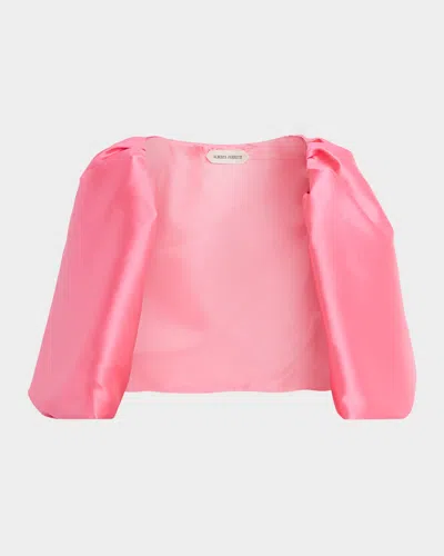 Alberta Ferretti Mikado Silk Bubble Bolero Jacket In Pink