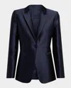 Alberta Ferretti Mikado Silk Single-breasted Jacket In Multi
