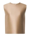 Alberta Ferretti Mikado Sleeveless Tank Top In Brown