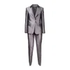 Alberta Ferretti Mikado Suit In Gray