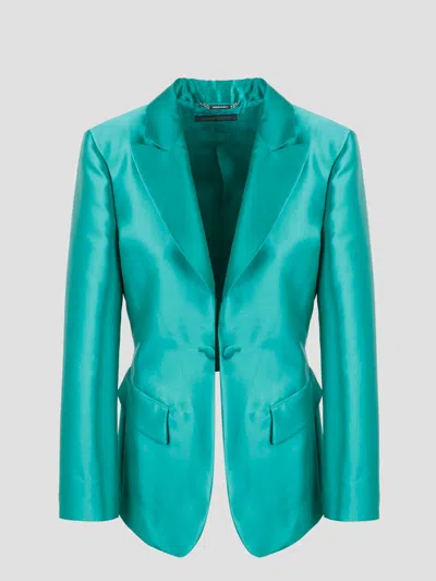 Alberta Ferretti Mikado Tailored Blazer Blazer Green