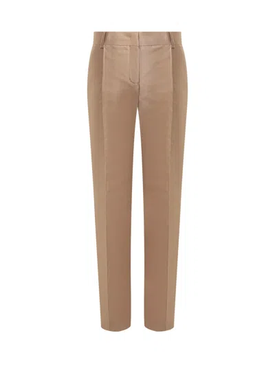 Alberta Ferretti Mikado Trousers In Beige