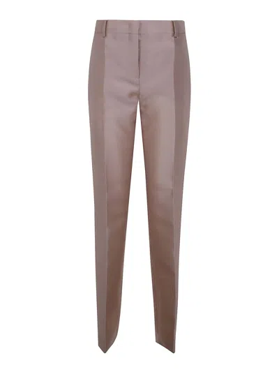 Alberta Ferretti Mikado Trousers In Blanco