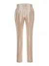 Alberta Ferretti 'mikado' White Pants With Pences On The Front In White