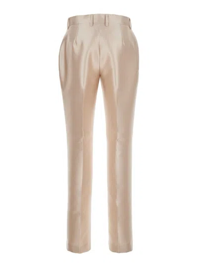ALBERTA FERRETTI 'MIKADO' WHITE PANTS WITH PENCES ON THE FRONT IN COTTON STRETCH WOMAN