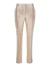 Alberta Ferretti 'mikado' White Pants With Pences On The Front In White