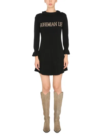 Alberta Ferretti Mini Dress In Black