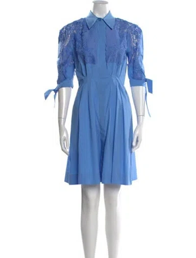 Pre-owned Alberta Ferretti Mini Dress In Blue