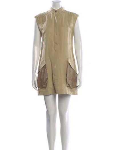 Pre-owned Alberta Ferretti Mini Dress In Neutral