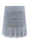 Alberta Ferretti Mini Skirt With Rhinestones In Blue