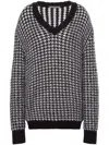 Alberta Ferretti Drop-shoulder Patterned-intarsia Jumper In Black