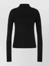 Alberta Ferretti Mock Neck Long Sleeve Knitwear With Buttons In Black