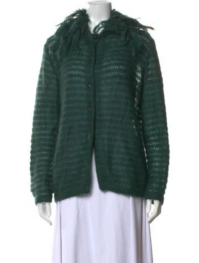 Pre-owned Alberta Ferretti Mohair Crew Neck Sweater In Green